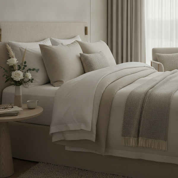 Premium hotel room detail with...