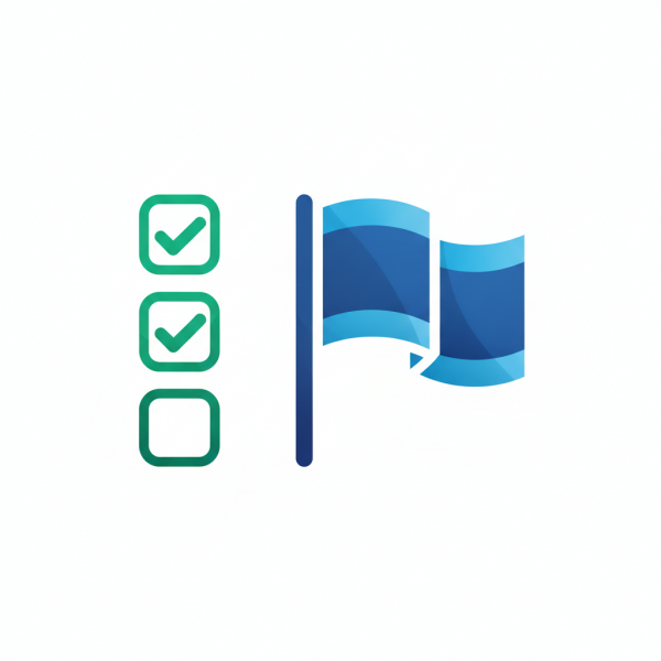 Simple flat checklist and flag...