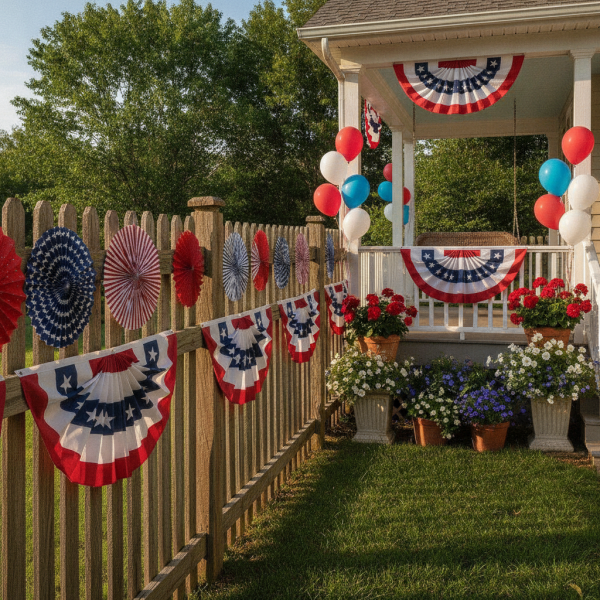 Backyard fence and porch decor...