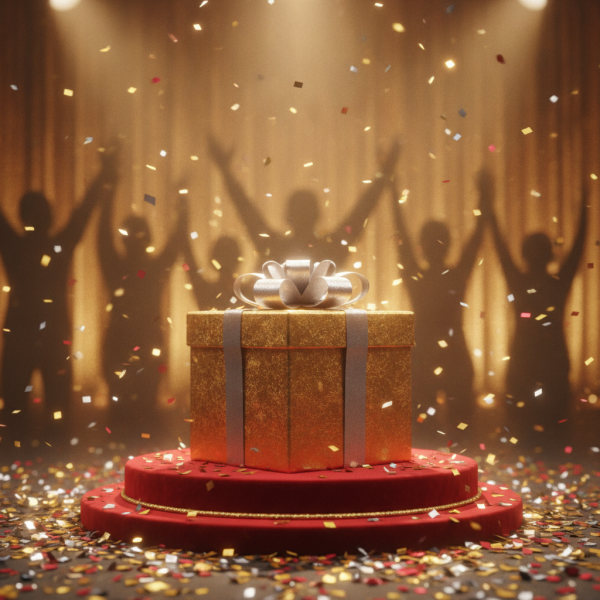 Exciting contest prize scene w...