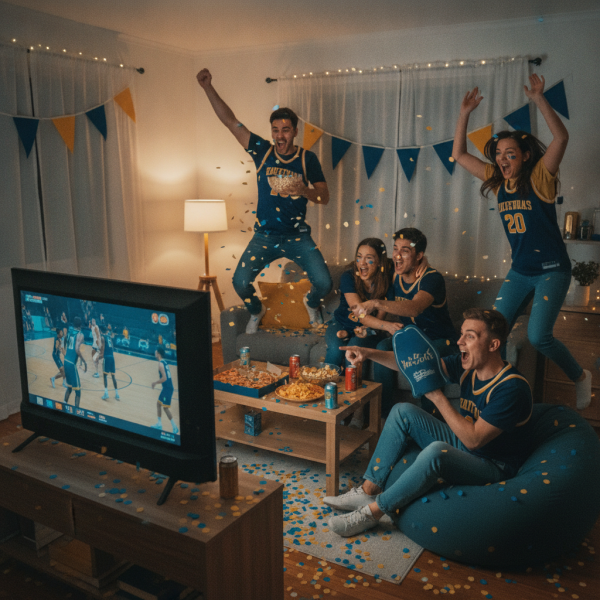 friends watching a tournament ...