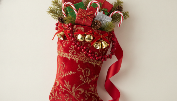 Festive stocking with small wr...