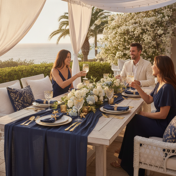 elegant summer lifestyle scene...