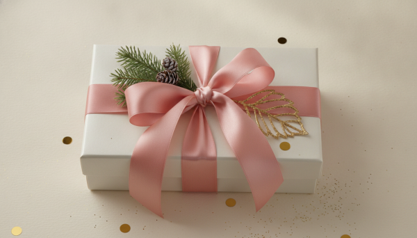 Elegant holiday gift box with ...