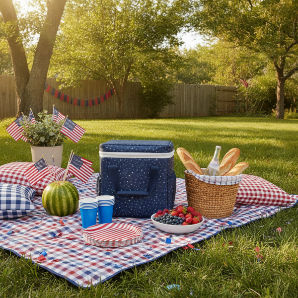 Outdoor Fourth of July picnic ...