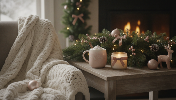 Cozy holiday home vignette wit...