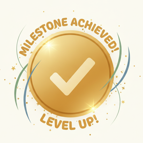 A cheerful milestone badge wit...
