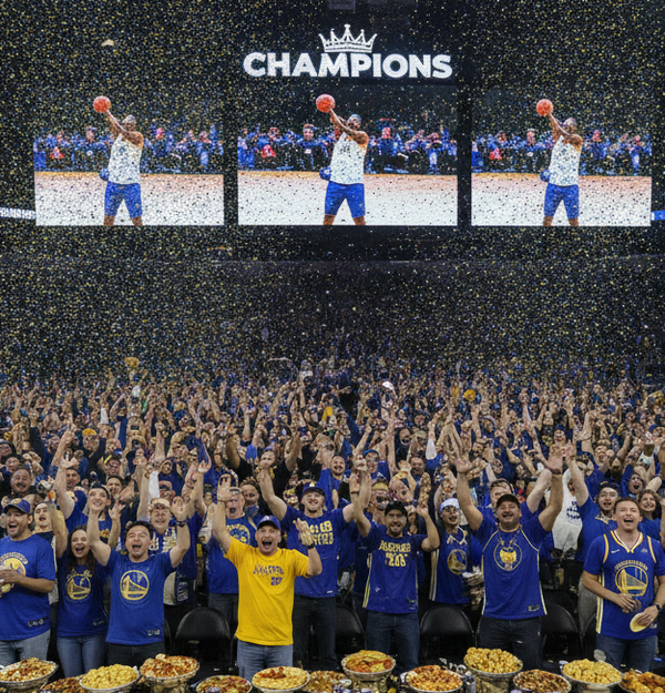 Fans celebrating at an officia...