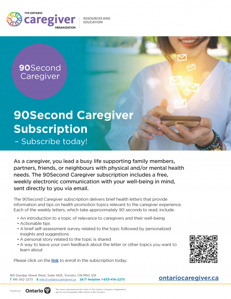 90second caregiver subscription